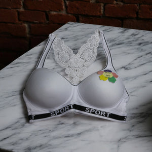 Premium Padded Sports Bralette with Stylish Butterfly Designer Back