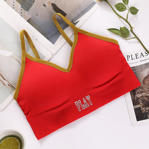 New Simple Pure Color Wrapped Chest Sports Bra – Sleek, Comfortable Support for Active Wear